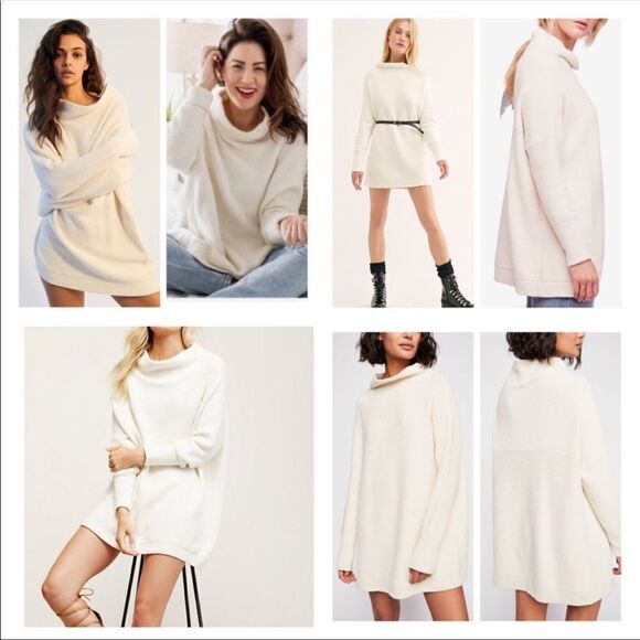 Free People Ottoman Slouchy Tunic Ecru Cream size XS NEW - Picture 6 of 8